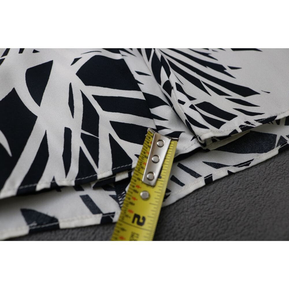ANN TAYLOR ALine Midi Skirt Womens Size 14 Black White Tropical Palm Trees Silk - Picture 8 of 13